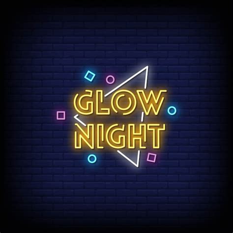 Premium Vector Glow Night Neon Signs Style Text