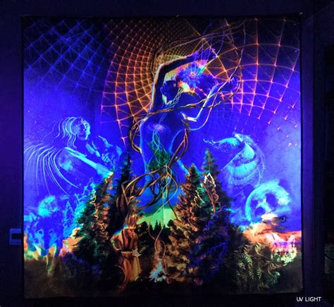 Uv Psychedelic Tapestry Visionary Art Blacklight Neon Etsy