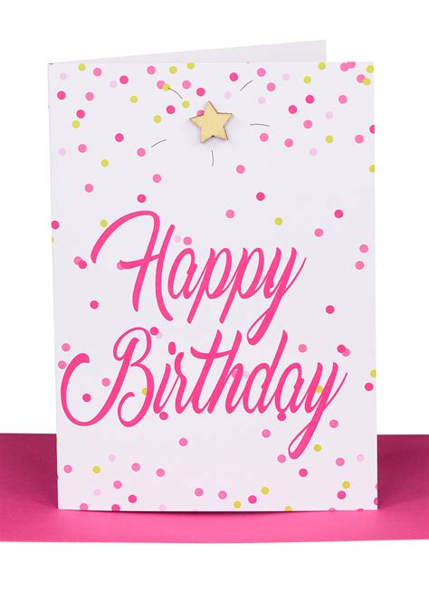 Happy Birthday Pink Confetti Greeting Card Fat Cork® Champagne
