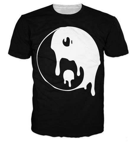 unisex 3d t shirt drippy yin yang black and white t shirt fashion clothing summer style tees