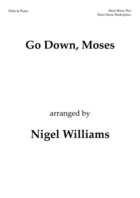 Go Down Moses For Flute And Piano Partitions African American