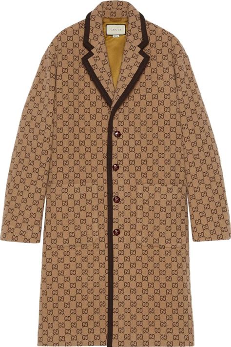 Gucci Gg Print Single Breasted Coat Whats On The Star