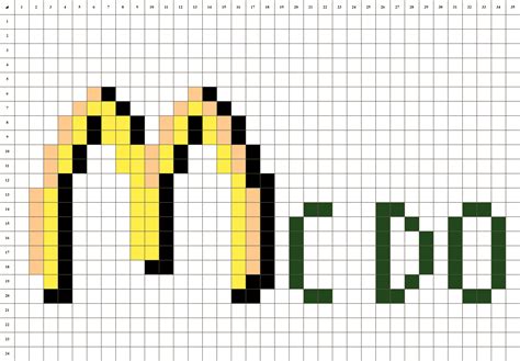 Logo Mc Donald Pixel Art Prosty Szablon Do Rysowania