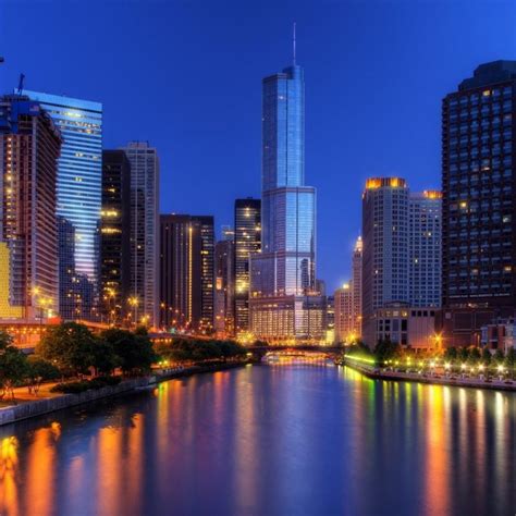 10 Top Chicago Skyline At Night Wallpaper Full Hd 1920×