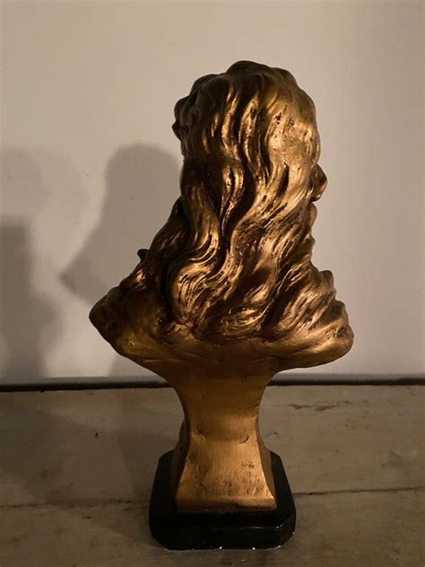 Vintage Gold Female Bust Lady Head Sculpture Lady Chalkware Etsy
