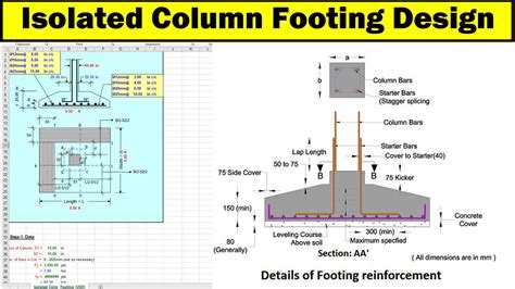 Isolated Column Footing Design In Excel Online Civilforum