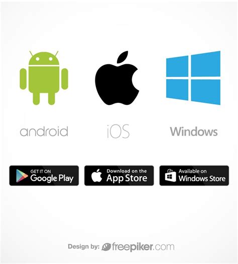 Freepiker Android Ios And Windows Operating System Icons