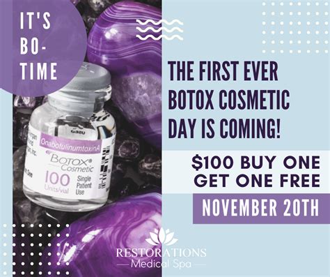 Gift cards available for purchase starting january 2, 2020. November 20th is National Botox® Cosmetic Day - Restorations Medical Spa