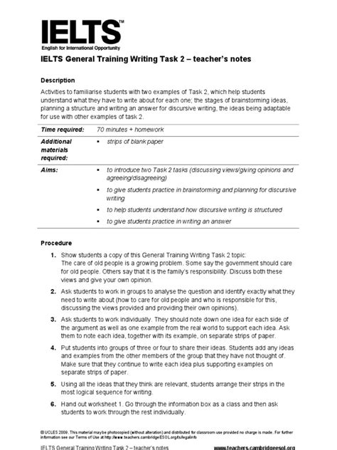 Ielts Gt Writing Task 2 Argument Brainstorming