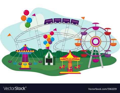 Amusement Park Royalty Free Vector Image Vectorstock