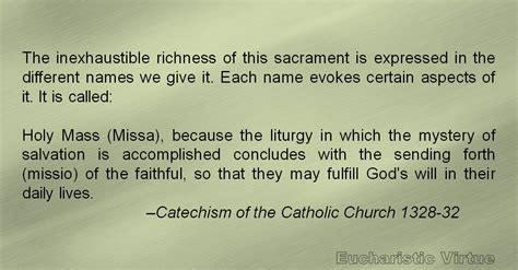 Daily Eucharist Quote Catechism Of The Catholic Church Eucharistic