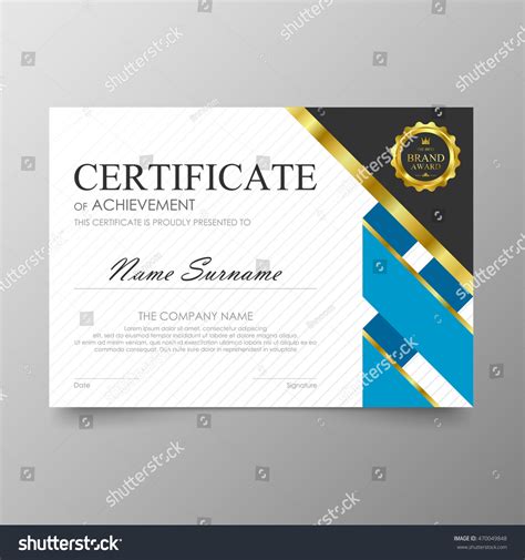 Certificate Template Awards Diploma Background Vector 스톡 벡터로열티 프리