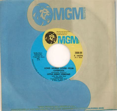 Jimmy Osmond Long Haired Lover From Liverpool Us 7 Vinyl Single 7 Inch Record 45 642343