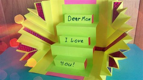 A homemade birthday card for a mom, dad, grandparent, aunt or uncle can be the most favourite gift received! DIY Handmade Amazing Greeting POP UP Card for Mother ...