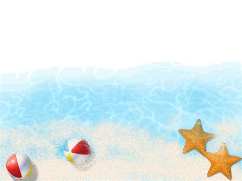 beach scenery balls water background for powerpoint holiday ppt templates