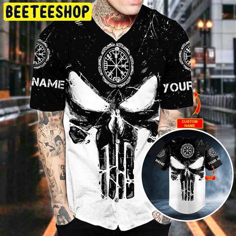 Viking Punisher Skull Custom Trending Baseball Jersey Beeteeshop