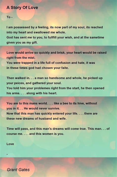 A Story Of Love A Story Of Love Poem By Grant Gates