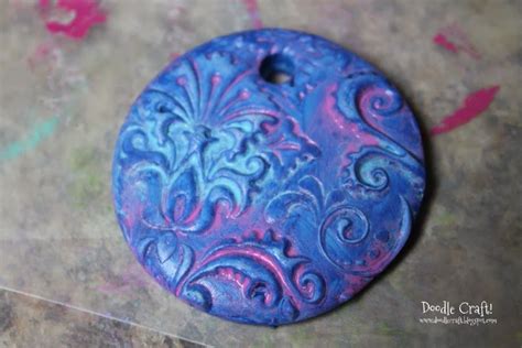 Damask Polymer Clay Pendants Made With Sculpey Polymer Clay Diy