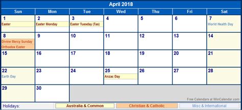 April 2018 Calendar With Holidays Calendar End 2020 Calendar Printable