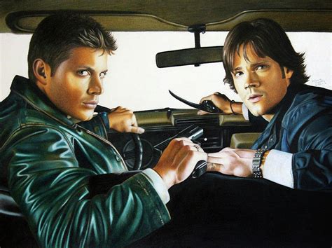 Sam And Dean Winchester Supernatural Drawing By Nicole Suptic