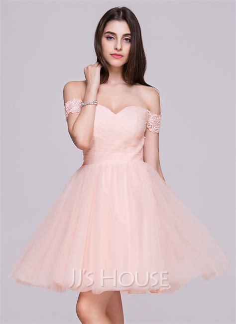 A Lineprincess Off The Shoulder Shortmini Tulle Homecoming Dress With