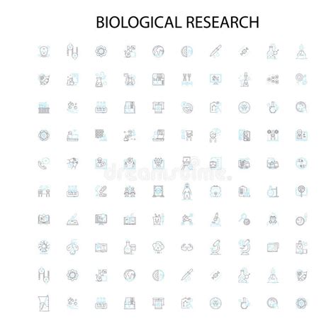 Biological Research Icons Signs Outline Symbols Concept Linear