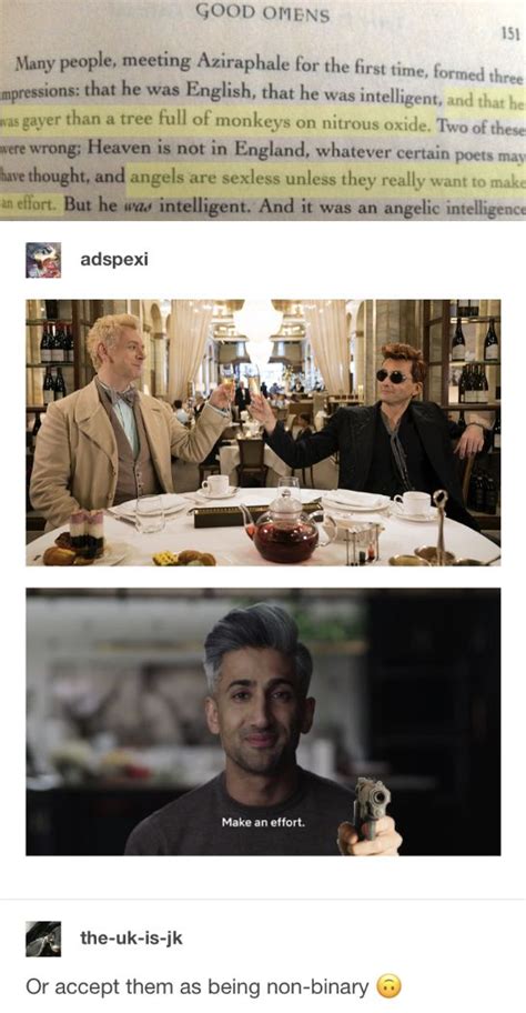 Pin By ☃️ ️ Aesthetically Displeased On Good Omens Good Omens Memes