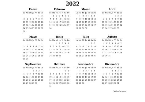 Calendario 2022 Para Imprimir Excel Word Y Pdf Calendariopro Themelower