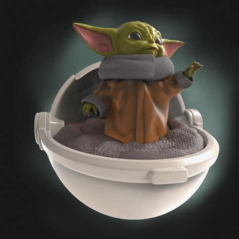 Baby Yoda Stl Files Star Wars Fanart 3d Print Free 3d Model In Monsters