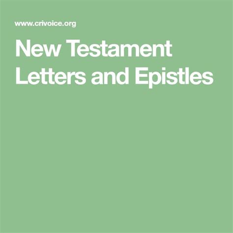 New Testament Letters And Epistles New Testament Letters Faith