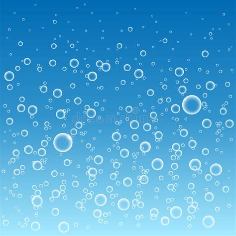 Bubbles In Water On A Blue Background Horizontal Seamless Pattern