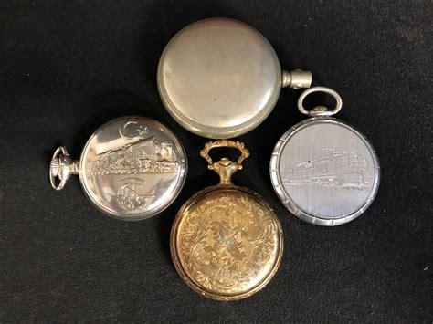 Swiss Railway And 1 Timex Pocket Watches W Piaget Watch Box