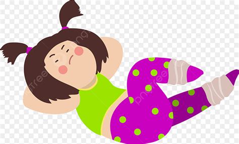 Lie Down Lame Motion Cartoon Woman Girl Yoga Png And Vector With