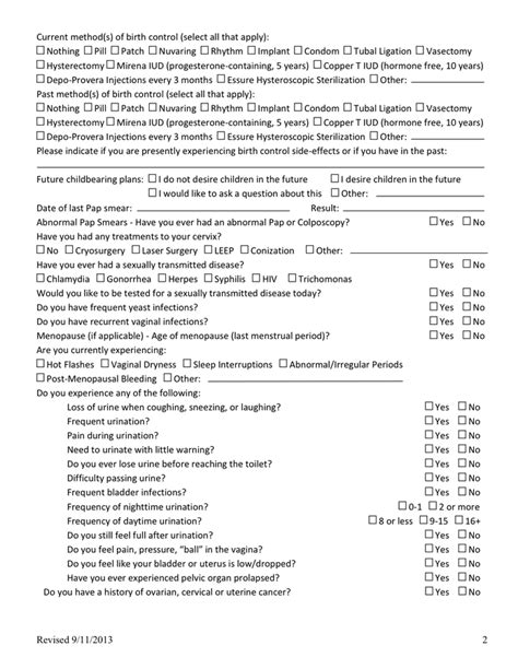 New Patient Medical History Form In Word And Pdf Formats Page 2 Of 6