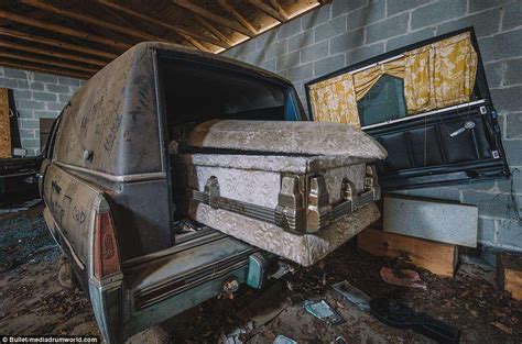 Abandoned Hearse And Casket In An Abandoned Funeral Home In Alabama