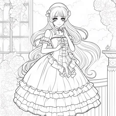 Beautiful Anime Girl Coloring Page Anime Girl Art Coloring 59 Off