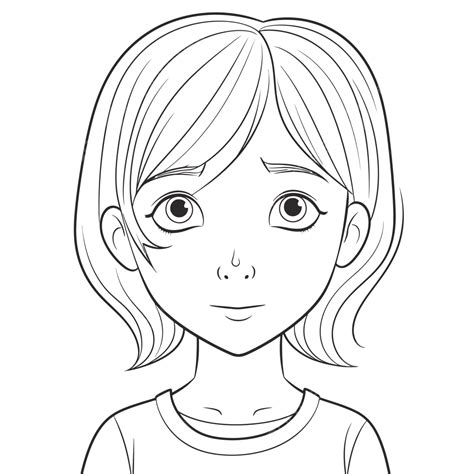Dibujo De El Rostro Una Niña Del Boceto Dibujos Animados Anime Vector