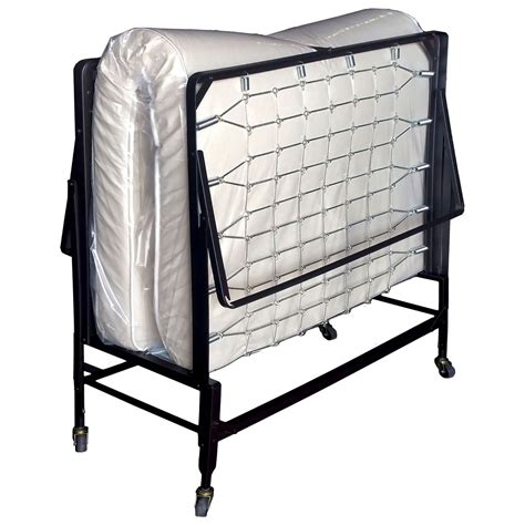 Metal Rollaway Folding Bed With 39 Inch Mattress And Casters Black