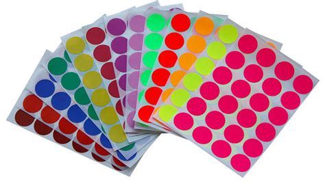 520 Pack By Royal Green Round Stickers 34 Inch In 13 Assorted Colored