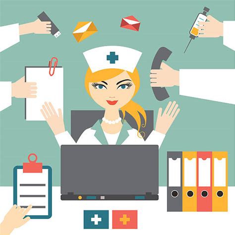 20 Busy Nurse Phone Stock Illustrations Royalty Free Vector Graphics