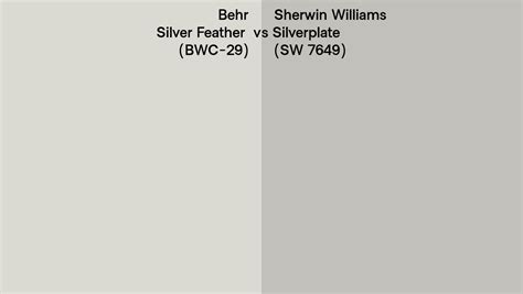 Behr Silver Feather Bwc 29 Vs Sherwin Williams Silverplate Sw 7649