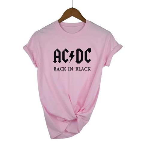 buy ac dc band rock harajuku t shirt women s acdc black letter printed graphic