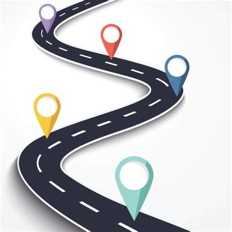 Road Infographics Winding Road Success Pin Pointers B
