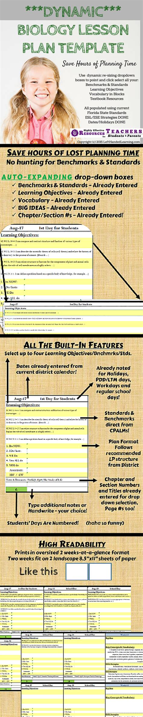 Biology Lesson Plan Template Automated Plan Book Fills Itself Fl