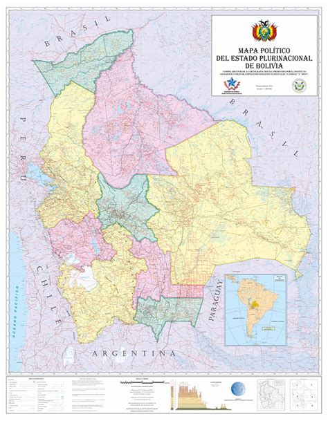 Mapa PolÍtico De Bolivia Instituto Geográfico Militar