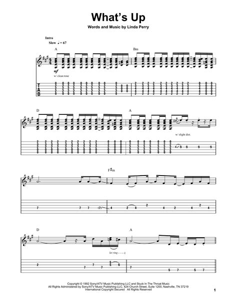 What S Up By 4 Non Blondes Guitar Tab Play Along Guitar Instructor