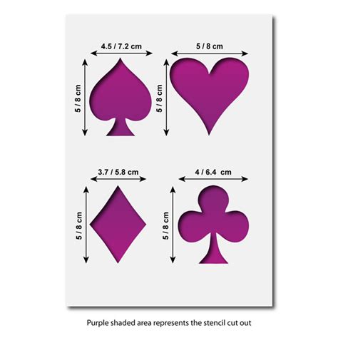 Heart Club Spade And Diamond Stencil Playing Card