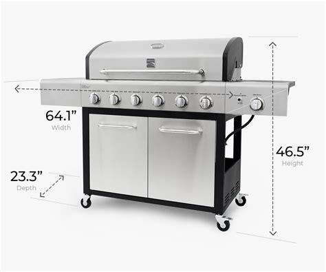 Kenmore 6 Burner Gas Grill With Side Burner Stainless Steel Kenmore