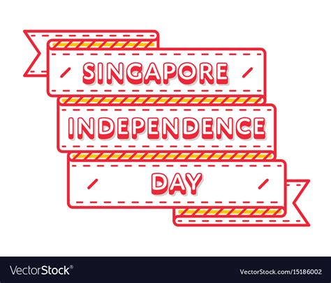 The singapore national day parade 2017, also known as ndp 2017, is a national parade and ceremony that held on 9 august 2017 in commemoration of singapore's 52nd year of independence. Singapore independence day greeting emblem Vector Image