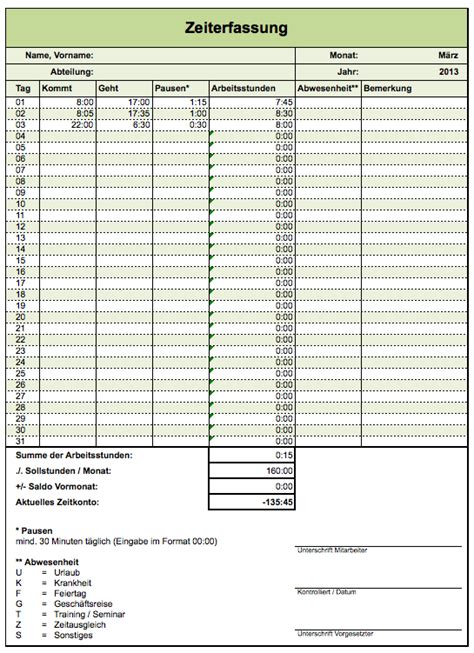 Zeiterfassung Mit Einer Excel Vorlage Excel Vorlagen Für Jeden Zweck